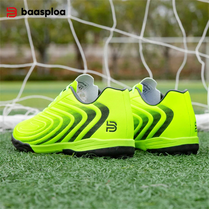 Baasploa Pantofi de fotbal pentru bărbați, marca Comfort, ușori, pentru antrenament pe gazon, pantofi profesioniști de fotbal, adidași moi pentru bărbați, antiderapant