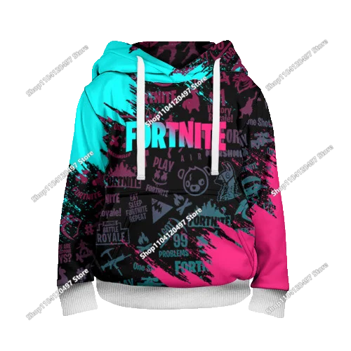 Game Fortnite Cosplay Hoodies Children's Adult Unisex Sweatshirt Pullover Hoodies Coat Casual Uniforms Halloween Outfits
