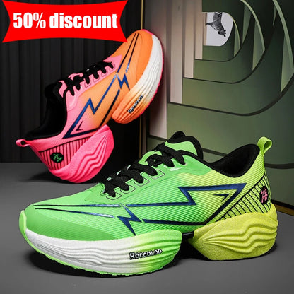 Couple Sports Shoes Professional Marathon Comfortable Jogging Shock-absorbing Training Shoes High Rebound Anti Slip Racing Shoes