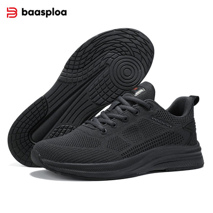 Baasploa Herren-Laufschuhe – Marke: Casual, leichte Designer-Jogging-Schuhe aus Mesh für Herren, atmungsaktive Sport- und Wanderschuhe mit Schnürung