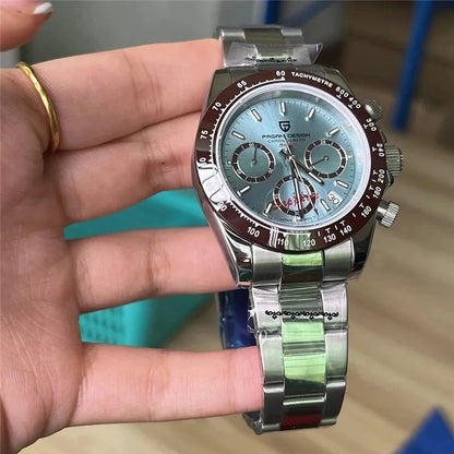 Chronografklocka för män från PAGANI DESIGN – Lyxig armbandsur med kvartsverk, självlysande och vattentät.