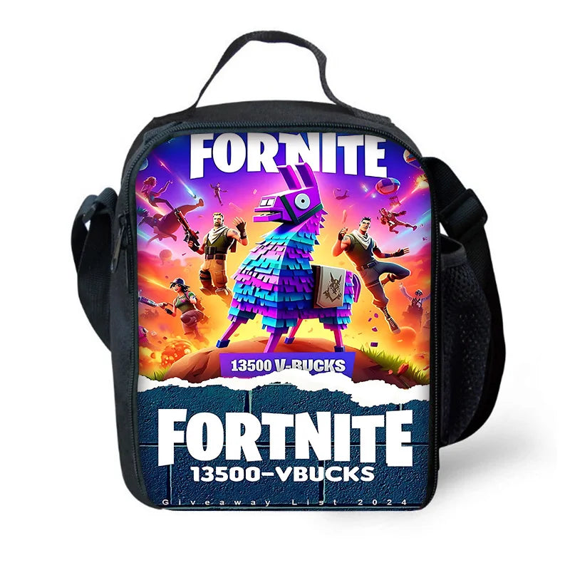 Child Hot Game Fortnite Insulated Large Capacity Bag for Boy Girl Student Outdoor Picnic Reusable Thermal Cooler Lunch Box