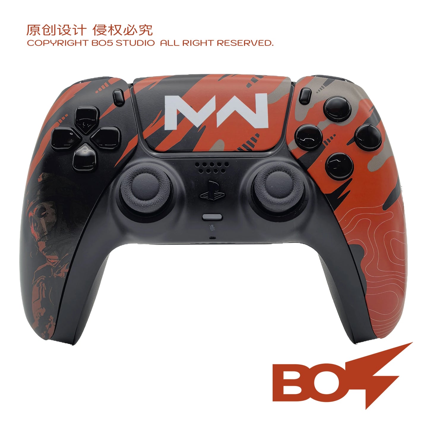 BO5 Call Of Duty durable Coating Replacement Front Shell Touchpad Compatible with ps5 Controller BDM-010/020/030/040/050