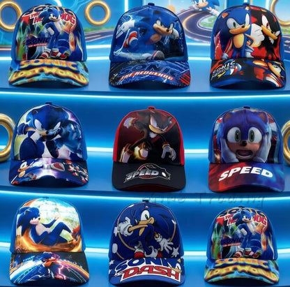50-54cm Children's Sonic Cartoon Baseball Cap Anime Hedgehog ShadowTails Knuckles Character Sun Protection Cap Accessory Gifts