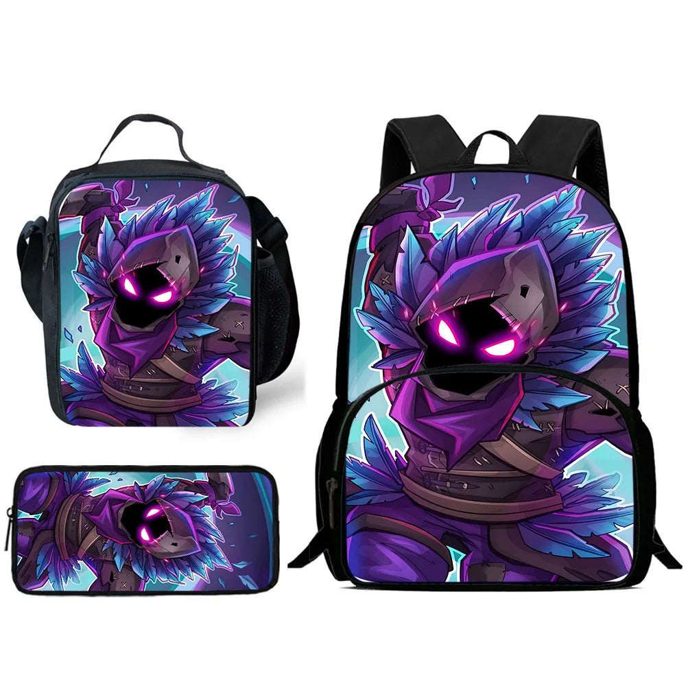 Hot Game Child Backpacks Lunch Bag Pencil Case Pupil Large Capacity School Bags Design-Fortnite For Boy Girl Best Gift