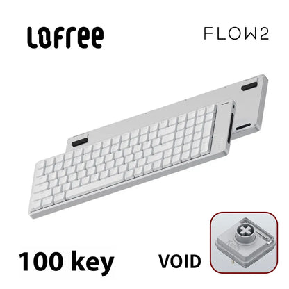 Lofree FLOW2 Mechanical Keyboard Business Office Wireless Bluetooth Wired Quiet & Gentle Sound Compatible Mute Aluminum Lump