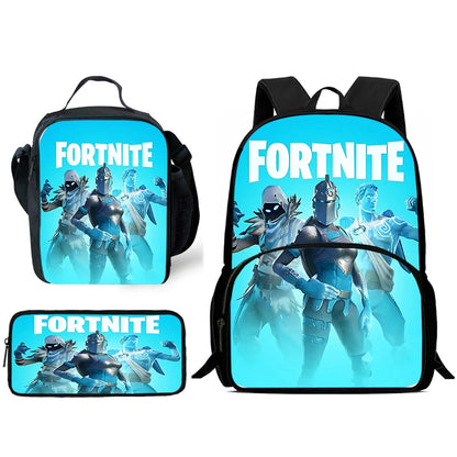 Hot Game Child Backpacks Lunch Bag Pencil Case Pupil Large Capacity School Bags Design-Fortnite For Boy Girl Best Gift