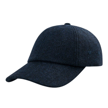 BOTVELA Șapcă de baseball din lână tweed pentru bărbați, stil casual, moale, ajustabilă, fără structură