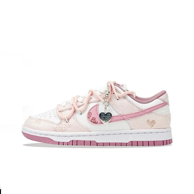 Prilagođene tenisice Nike Dunk Low Honey Rose ručno oslikane s motivom srca, modne, svestrano amortizirane, otporne na habanje, ženske cipele