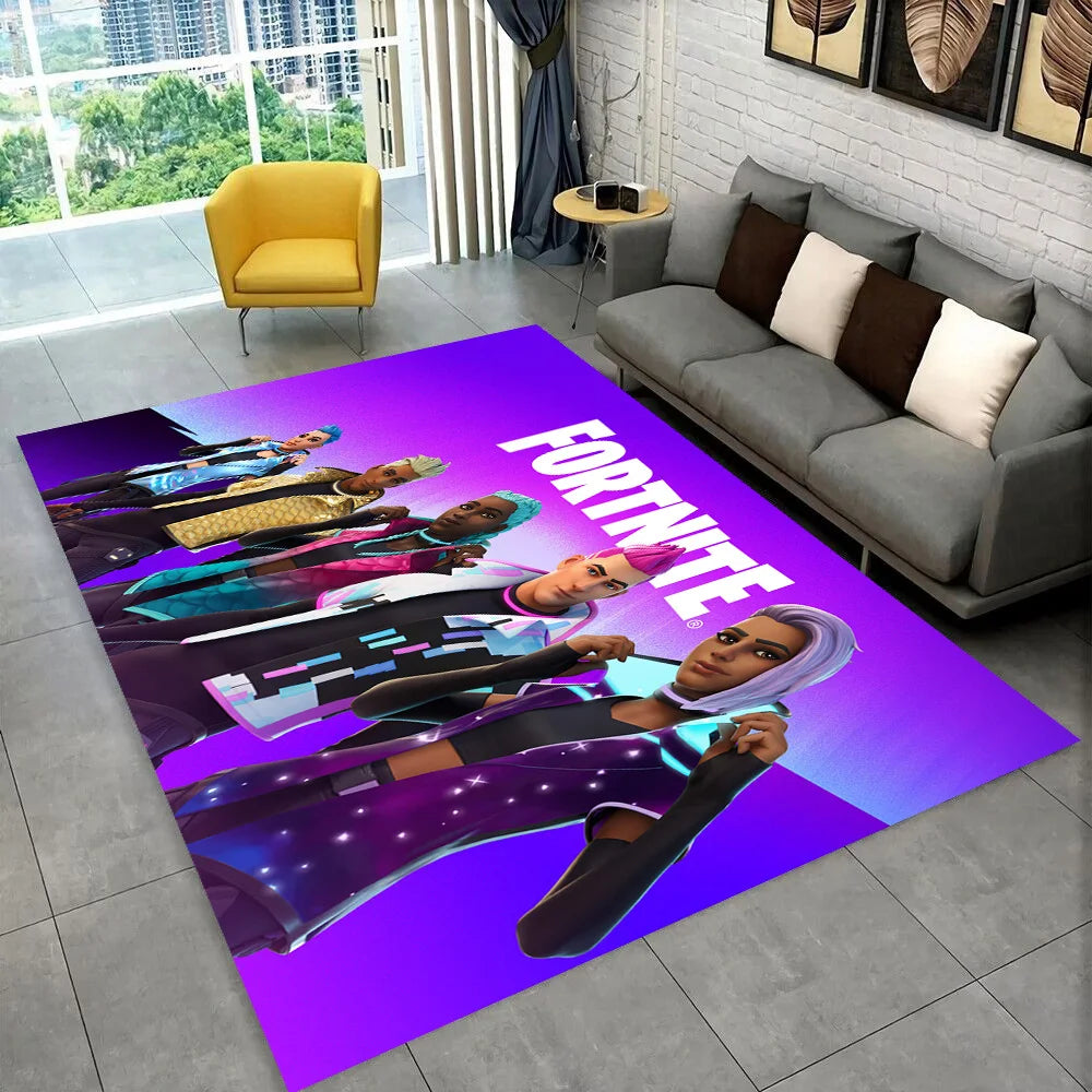 F-Fortnites Cartoon Game Carpet Rug for Playroom Bedroom Living Room Sofa Home Doormat Decor, Area Rug Non-slip Floor Mat Gift
