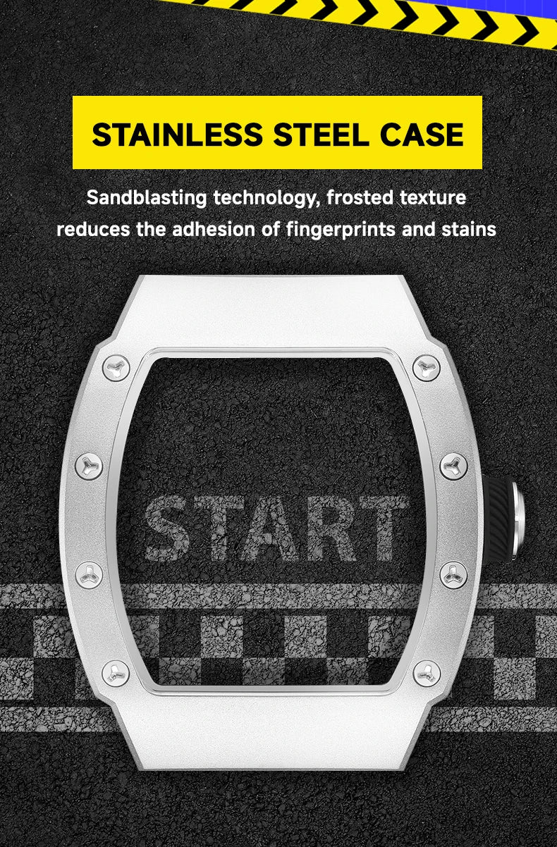 MEGIR Men's Automatic Mechanical Watch with Stainless Steel Case Silicone Strap Fashion Waterproof Luminous Wristwatch 8604