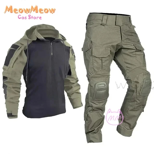 Call of Duty Ghost Cosplay Tactical Suit Combat Camo Uniform Black Blue Military Training Game Style Coat Halloween Party Outfit