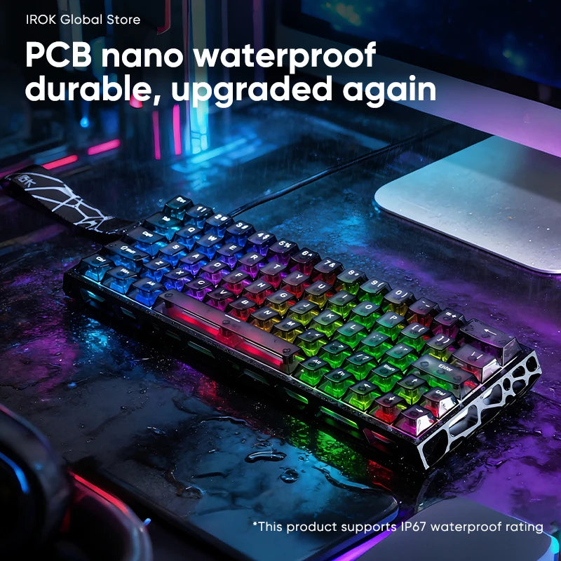 IROK MG63 Hollow Aluminium Gaming Magnetic Mechanical Keyboard 60% RT 0.001mm 8KHz 0.07ms 512K RGB Hot Swap Wired Gamer Keyboard