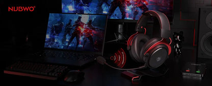 Casque de jeu sans fil NUBWO G07 pour PC, PS4, PS casque de jeu avec micro fixe 2,4 GHz micro antibruit à latence ultra-basse