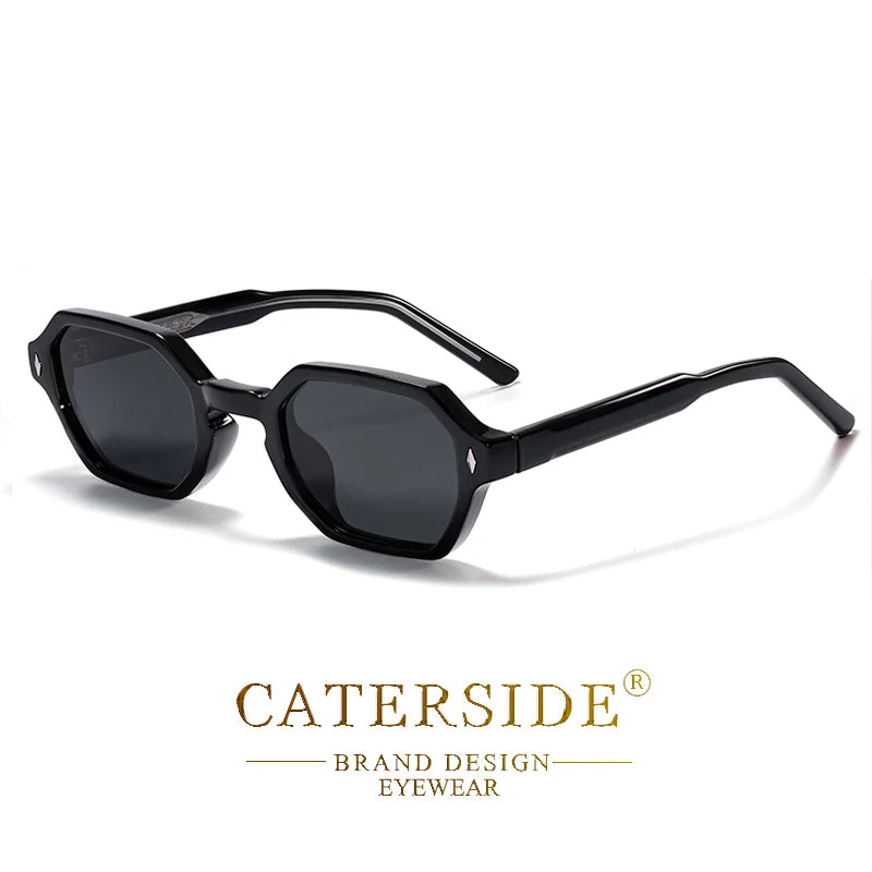 CATERDIDE Retro Polygonal Men Sunglasses Personalized Design Square Frame Sun Glasses for Women Parties Travel Holidays Glasses