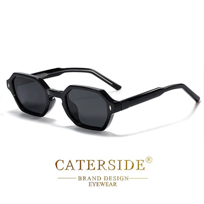 CATERDIDE Retro Polygonal Men Sunglasses Personalized Design Square Frame Sun Glasses for Women Parties Travel Holidays Glasses