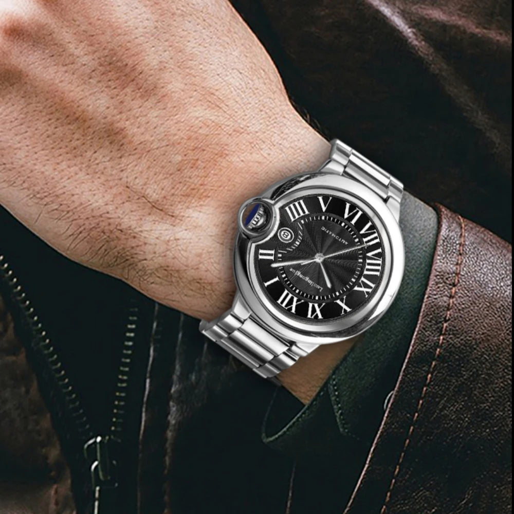 European and American Style High-End Business Series Men's Mechanical Watches, Automatic Winding, Skeleton Design, High Aesthetic Value, Light Luxury, Fashionable, Casual, Versatile, Trendy Men's Watches for Social Guys, the