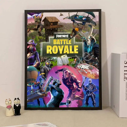 Poster de Jogo F-Fortnite Surpresa — Decoração de Casa, Quadro de Parede para Escritório e Sala de Estar