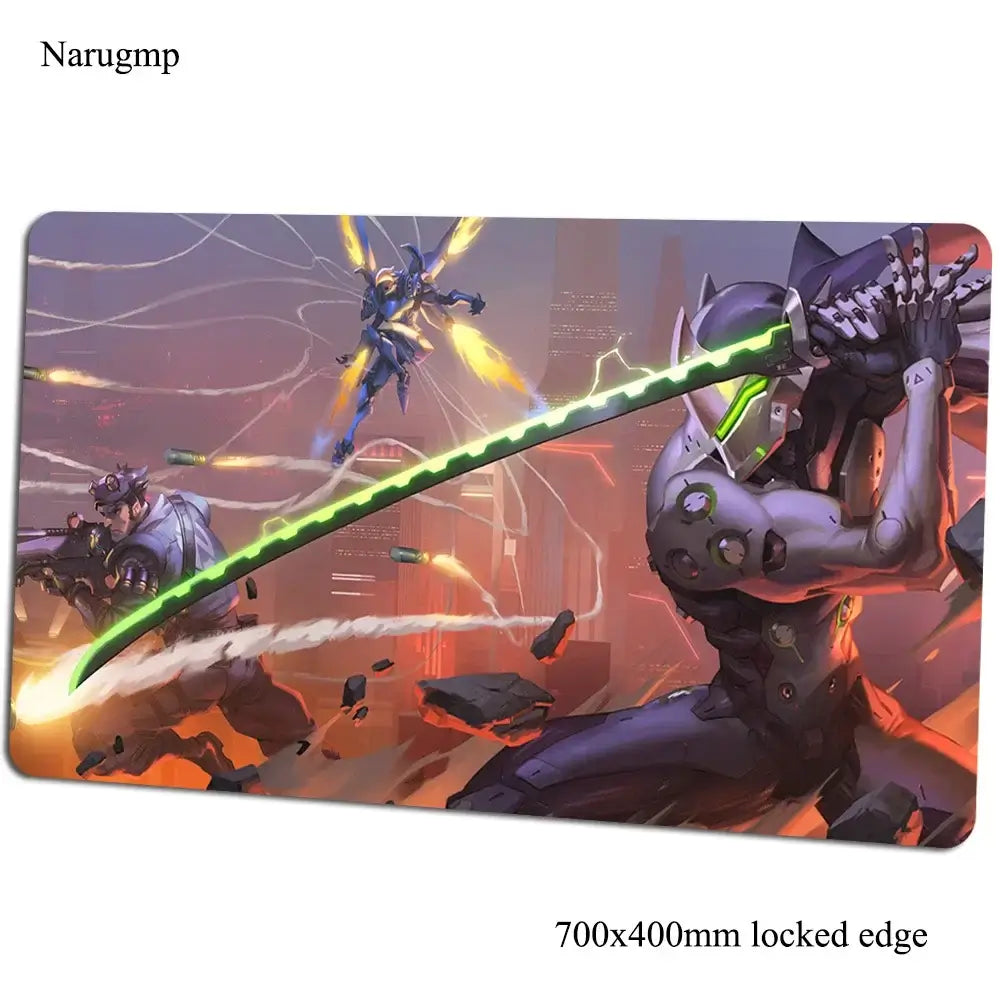 Overwatch-Mauspad 700x400x3mm, Gaming-Mauspad im Anime-Stil, personalisierte Schreibtischunterlage fürs Büro, Notebook-Desk-Mat, Geschenk für Jungen, Padmouse für PC-Gamer