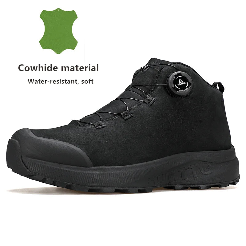 HUMTTO Leather Shoes for Men Winter Camping Outdoor Men's Sports Shoes Breathable Trekking Boots Man Non-slip Hiking Sneakers