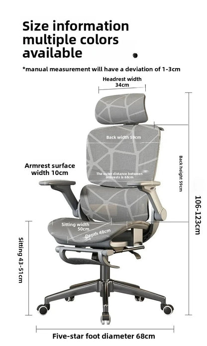 Air Titan Full-Mesh-Büro- und Gaming-Computerstuhl, ergonomischer Schreibtischstuhl für Studierende mit Drei-Zonen-Lendenstütze und gut belüftetem Design