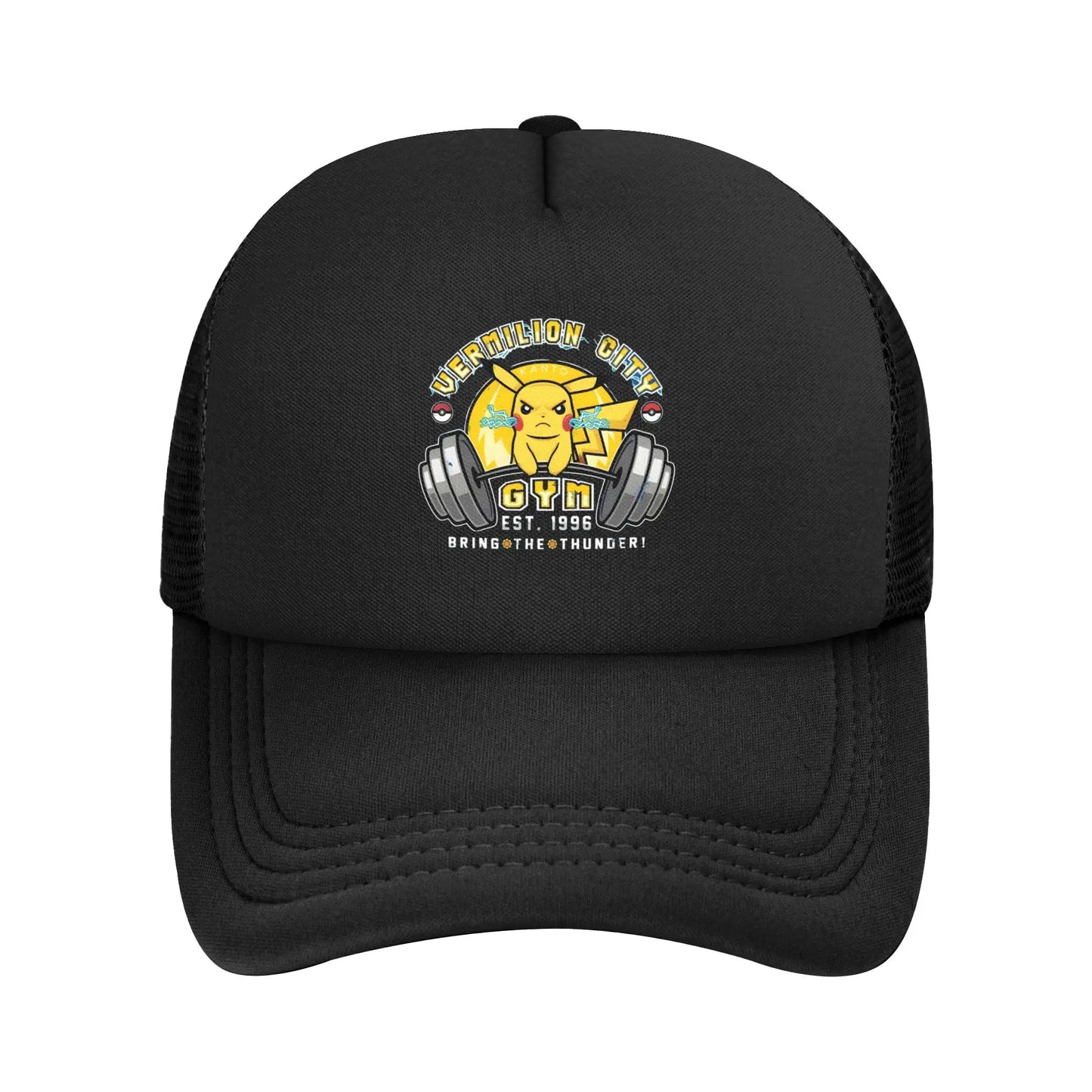 Pikachu Pokeball Mesh Baseball Cap Unisex Fitted Sun Hat Pokemoned  Hat Adjustable Snapback Caps Golf Hats Summer Trucker Caps