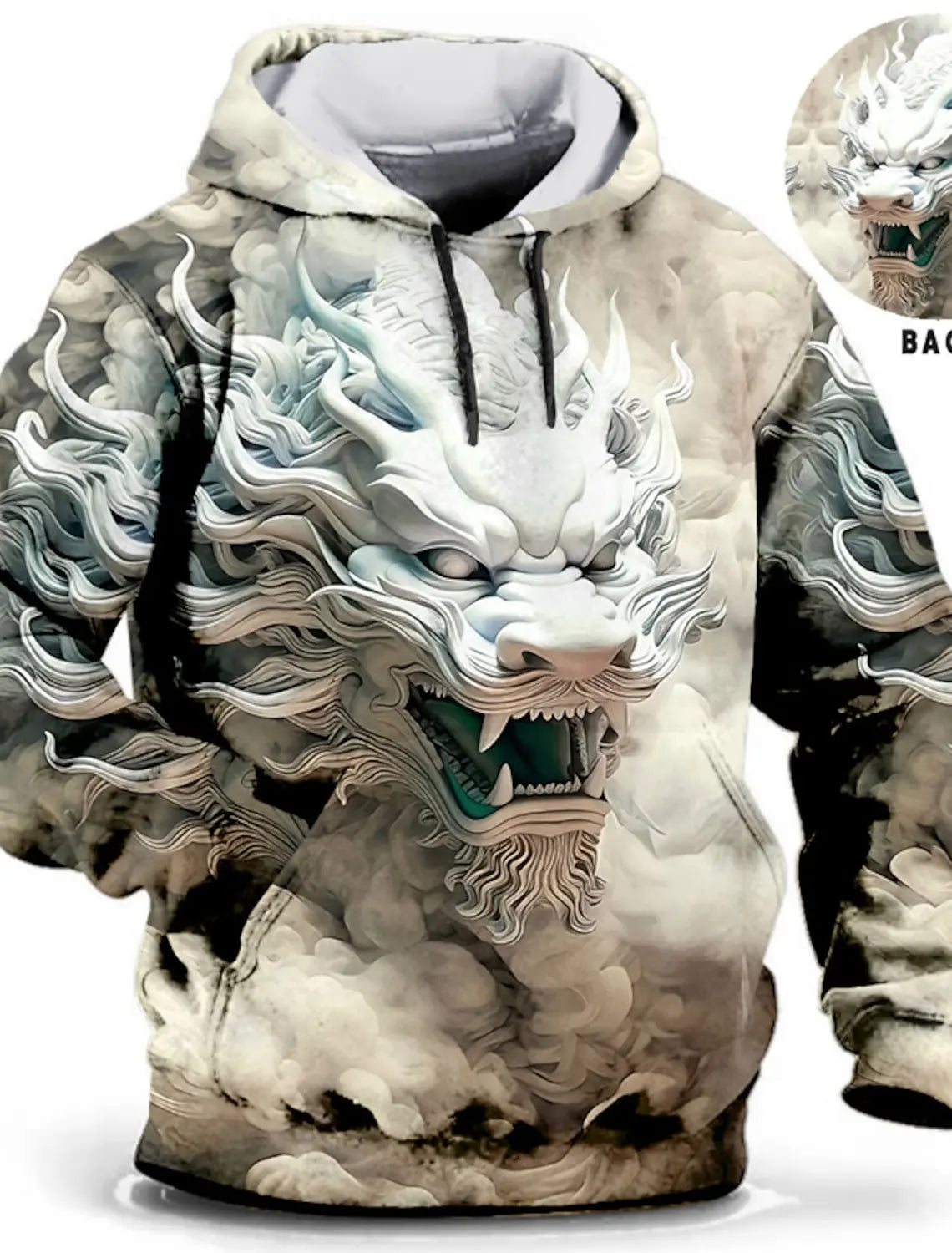 Chinese New Year Dragon Hoodie Men's Graphic Animal Prints Daily Classic Casual 3D Pullover Streetwear Hoodies Long Sleeve Hooded