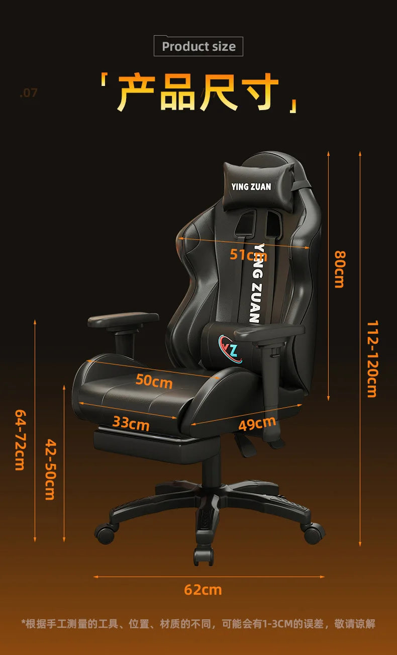 AOLIVIYA Ergonomic Gaming Chair with Footrest, Reclining Computer Chair, 3D Adjustable Armrests, Lumbar Support Seat for Home Office