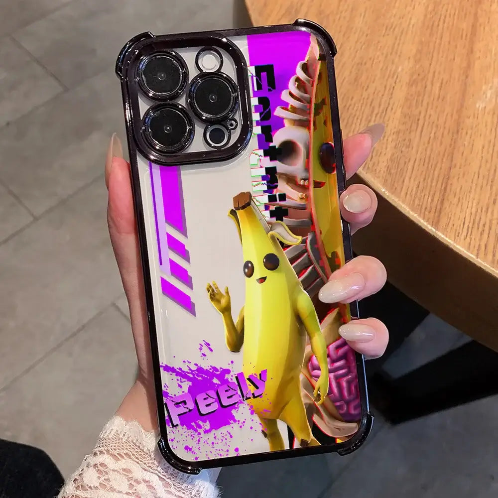 Cartoon Games F-Fortnite Plating Phone Case For Xiaomi 15T, 15, 14, 13, Poco M7, F7, F4, F5, X7, X6, X5 Pro Ultra 4G 5G Anti-Fall Airbag