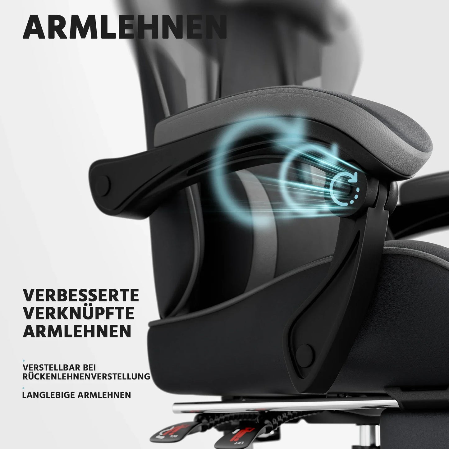 Ergonomic Gaming Chair with Lumbar Support, Adjustable Reclining PC Gaming Chair, Breathable PU Leather Office Chair, 200kg Heavy Duty