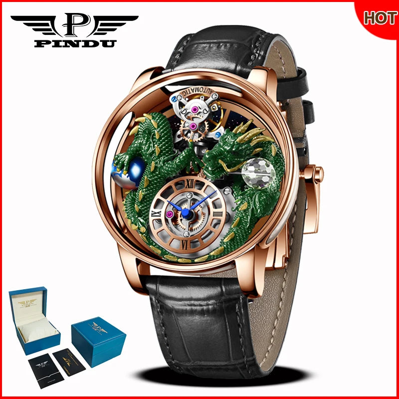 PINDU Design 2025 NEW Men's Watch Diamond Tourbillion Top Brand Luxury Astronomia Quartz Watch Men's Sapphire Glass Waterproof Watch