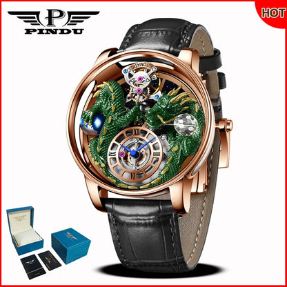PINDU Design 2025 NEW Men's Watch Diamond Tourbillion Top Brand Luxury Astronomia Quartz Watch Men's Sapphire Glass Waterproof Watch
