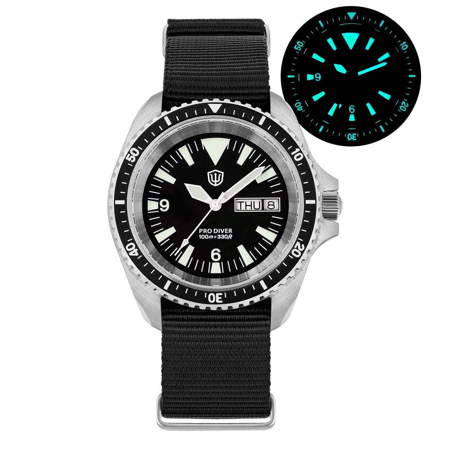 Watchdives WD1980 V3 Quartz Watch 100m Waterproof BGW9 Luminous Nylon Strap Watch Sapphire VH31 Movement Men Watch with Gift Box