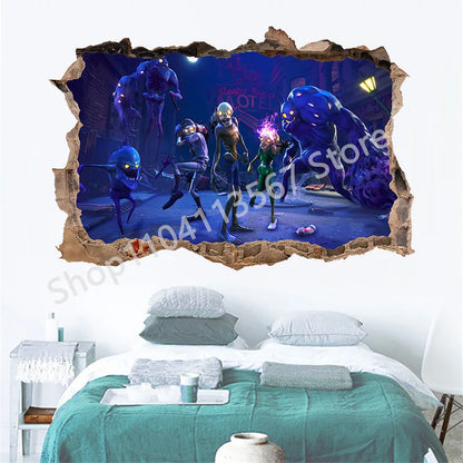 Fortnited Hot 3D Children Cartoon Wall Stickers Waterproof Home Decoration Battle Royale for Kid's Room PVC DIY Vinyl Wallpaper