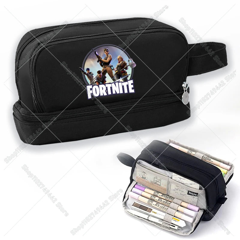 Game Anime Fortnites Student Pencil Case Cute Boy Girl Pencil Bag High-capacity Pencil Case Nylon Pen Case School Kids Stationery