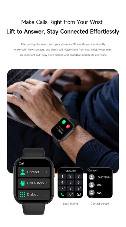 New 1000mAh Battery Smart Watch Women Heart Rate Sleep Monitoring Bluetooth Call IP68 Waterproof Smartwatch Men For Android IOS
