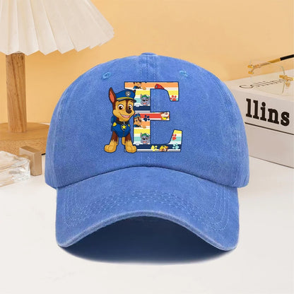 Paw Patrol Fashion Baseball Cap for Men Women Cartoon Letter A-Z Printed Peaked Caps Male Female Summer Hip Hop Sunshade Hat