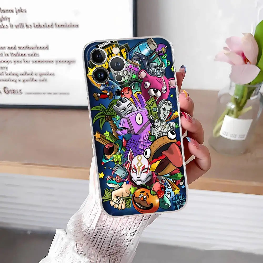 F-Fortnites-Cools telefoncover til IPhone 17 16 15 14 13 12 11 Pro Max Plus, blødt cover, personligt DIY
