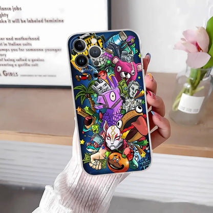 F-Fortnites-Cools telefoncover til IPhone 17 16 15 14 13 12 11 Pro Max Plus, blødt cover, personligt DIY