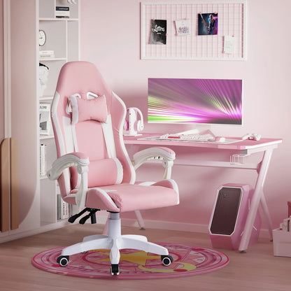 Sedia da gaming ergonomica Racing con poggiatesta, supporto lombare e altezza regolabile