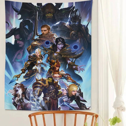 World of Warcraft Hero Colorful Tapestry Wall Hanging Hanging Tarot Hippie Wall Rugs Dorm Wall Art Decor