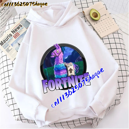FORTNITED Children Long-sleeved Girls Boy Streetwear Boys Baby Hoodies Pullover Sweatshirt Anime Fashion Kid Clothing Tops Gift