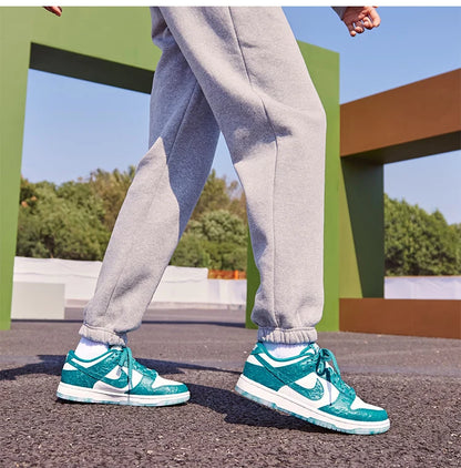 Nike Official Authentic Dunk Low Women's Lightweight Cushion Retro Sport Sneakers DV3029-100