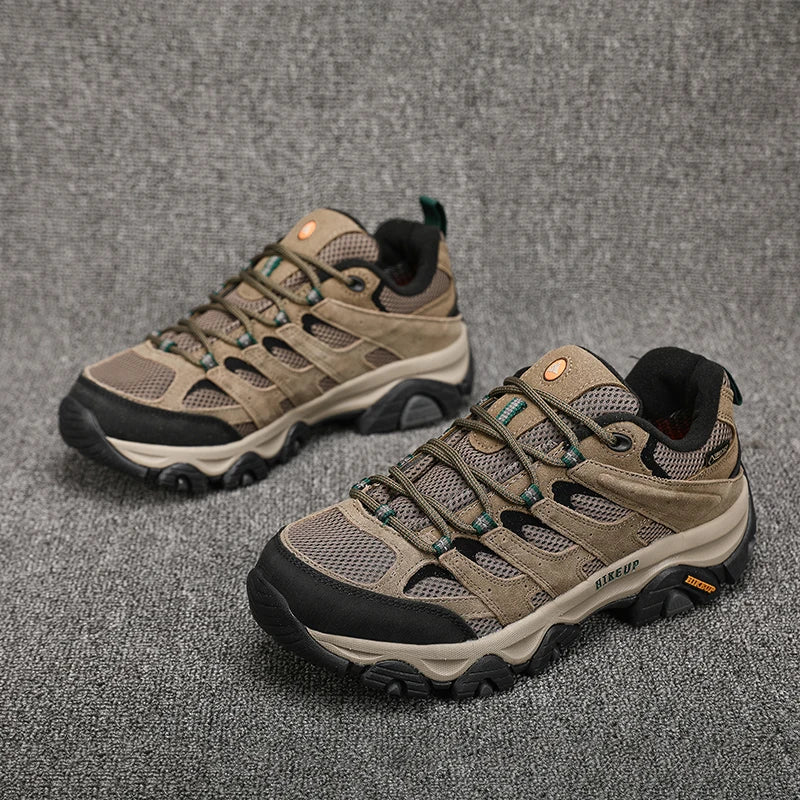 HIKEUP Hiking Shoes for Men, Designer Climbing Trekking Sneakers, Leather Outdoor Sports Work Shoes, Running Shoes