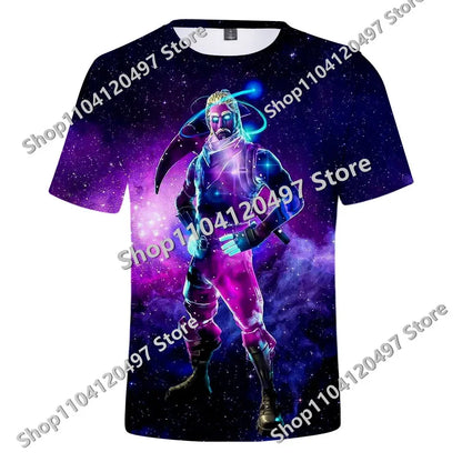 Japanese Anime Fortnite Summer T-shirt for Men and Women Battle Royale Short-Sleeved Casual Comfortable Loose Harajuku Streetwear