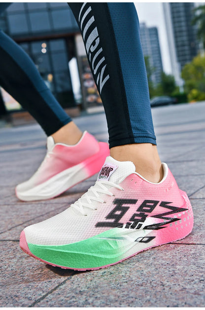 Men Sports Carbon Board Speciality Breathable Lightweight Women's Comfortable Athletic Nonskid Sneakers﻿ Marathon Running Shoe