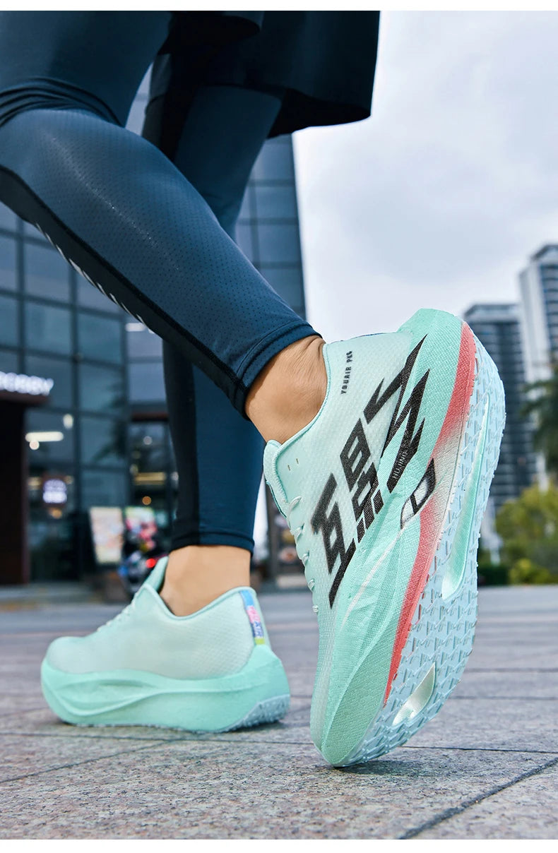Men Sports Carbon Board Speciality Breathable Lightweight Women's Comfortable Athletic Nonskid Sneakers﻿ Marathon Running Shoe