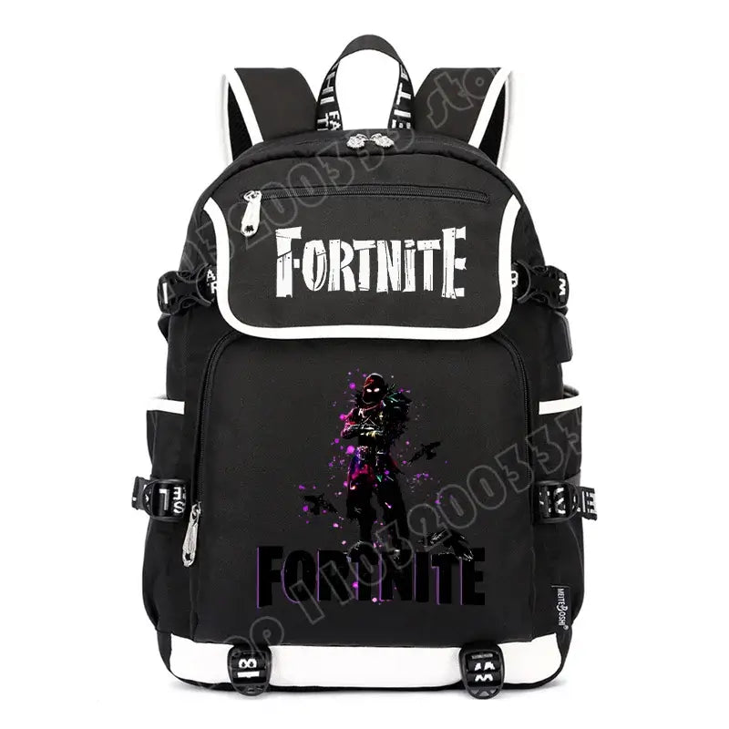 Fortnites раница с голям капацитет, ежедневна чанта за рамо с USB порт, унисекс аниме ученическа раница, нов стилен подарък за канцеларски принадлежности