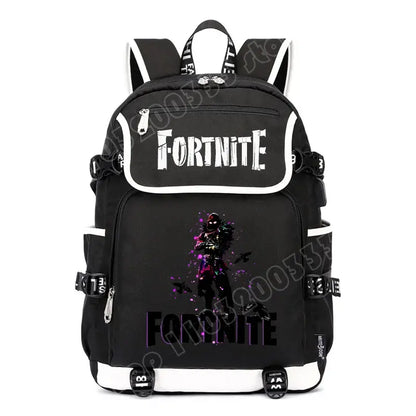 Fortnites раница с голям капацитет, ежедневна чанта за рамо с USB порт, унисекс аниме ученическа раница, нов стилен подарък за канцеларски принадлежности