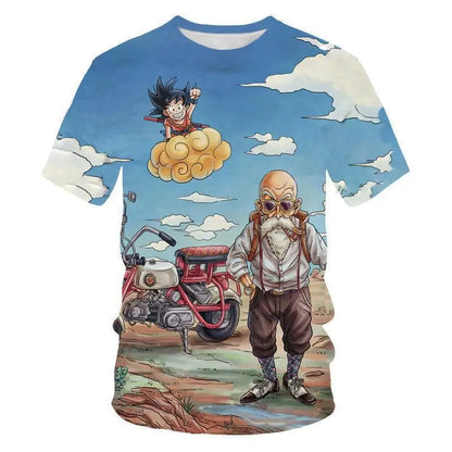Dragon Ball -T-paita Lasten 3D-T-paita Muoti Lasten poikien lyhythihainen pyöreäkaulainen vapaa-ajan anime Super Saiya Wukong